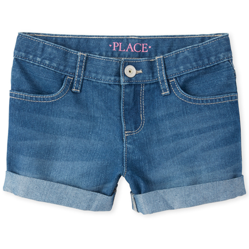 

s Roll Cuff Denim Shortie Shorts - The Children's Place