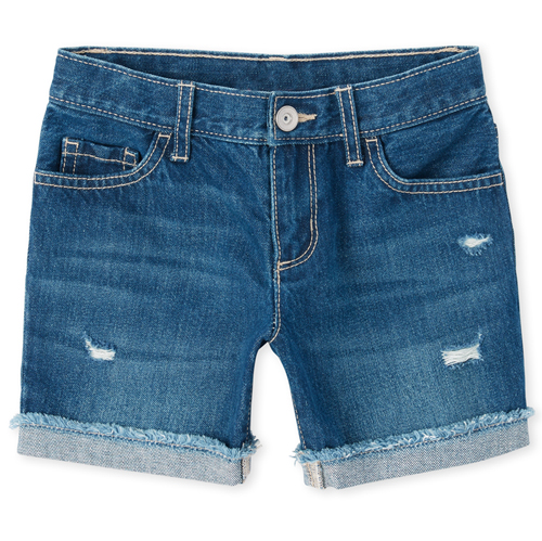 

Girls Distressed Denim Boyfriend Shorts - The Children's Place