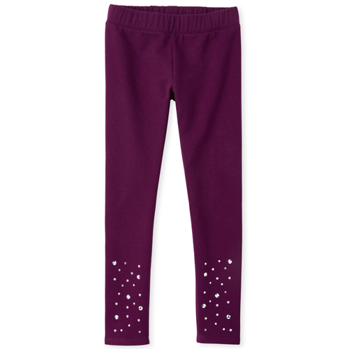 

Girls Jeweled Cozy Leggings - Purple - The Children's Place