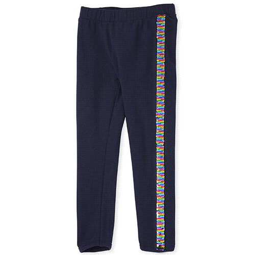 

Girls Flip Sequin Side Stripe Leggings - Blue - The Children's Place