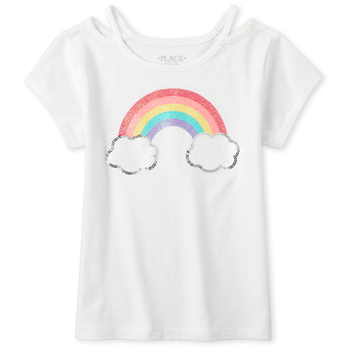 

Girls Embellished Cut Out Top - White - The Children's Place