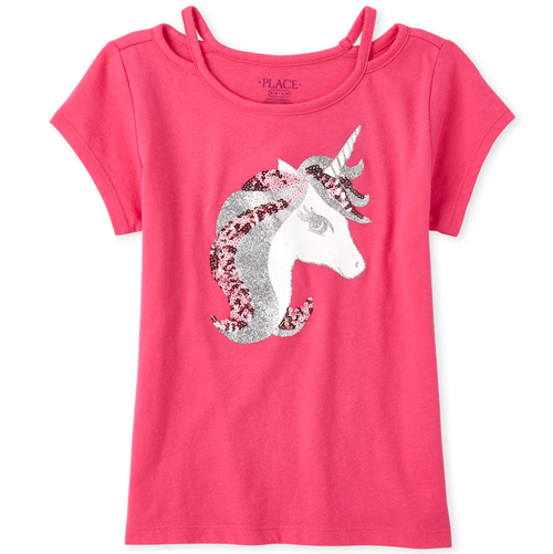 

Girls Embellished Cut Out Top - Pink - The Children's Place