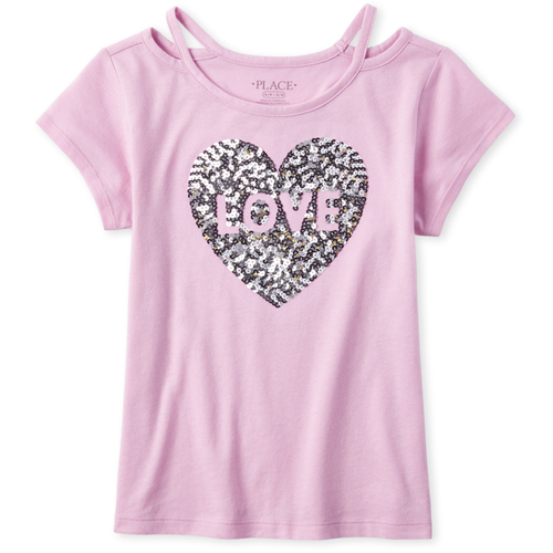 

Girls Embellished Cut Out Top - Purple - The Children's Place