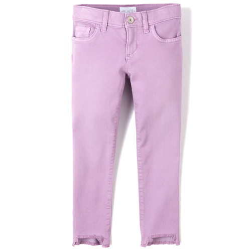 

s Frayed Step Hem Super Skinny Jeans - Purple - The Children's Place
