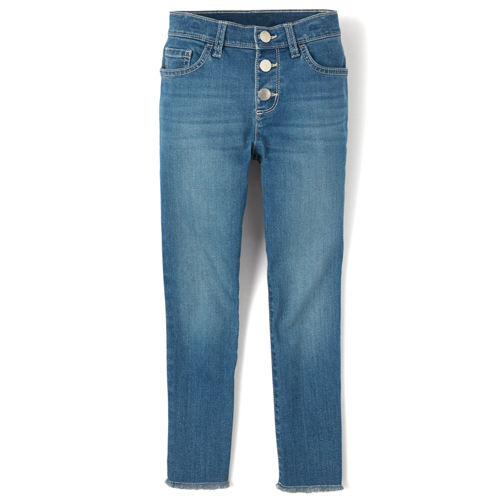 

s Frayed Hem Super Skinny Jeans - Denim - The Children's Place