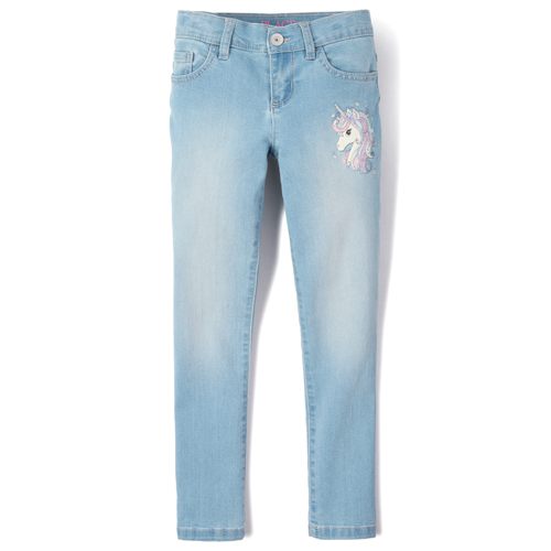 

Girls Sequin Unicorn Super Skinny Jeans - Denim - The Children's Place
