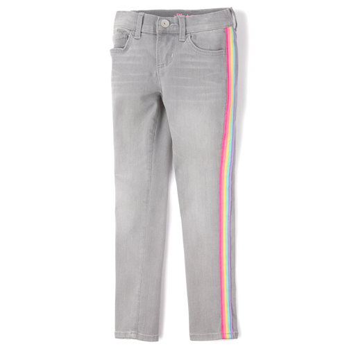 

s Rainbow Side Stripe Super Skinny Jeans - Denim - The Children's Place