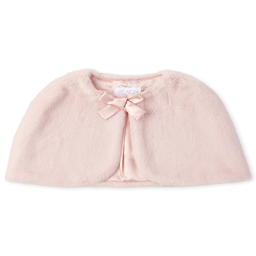 

Girls Faux Fur Matching Cape - Pink - The Children's Place