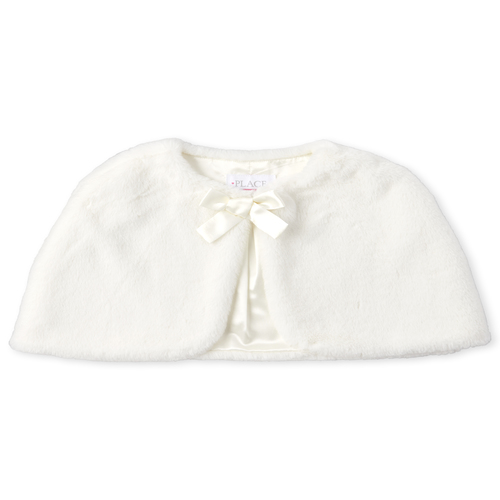 

Girls Faux Fur Matching Cape - White - The Children's Place
