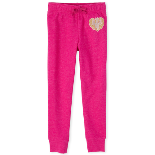 

Girls Embellished French Terry Jogger Pants - Pink - The Children's Place