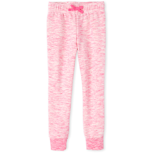 

Girls Marled Fleece Jogger Pants - Pink - The Children's Place