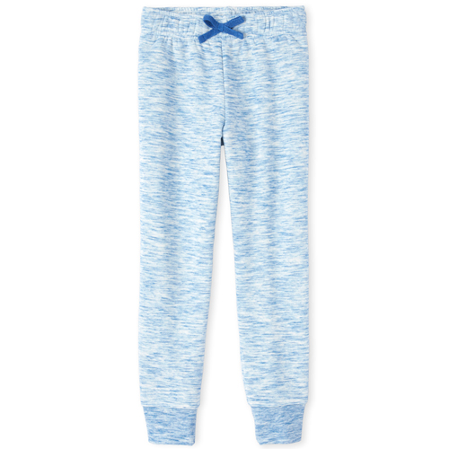 

Girls Marled Fleece Jogger Pants - Blue - The Children's Place