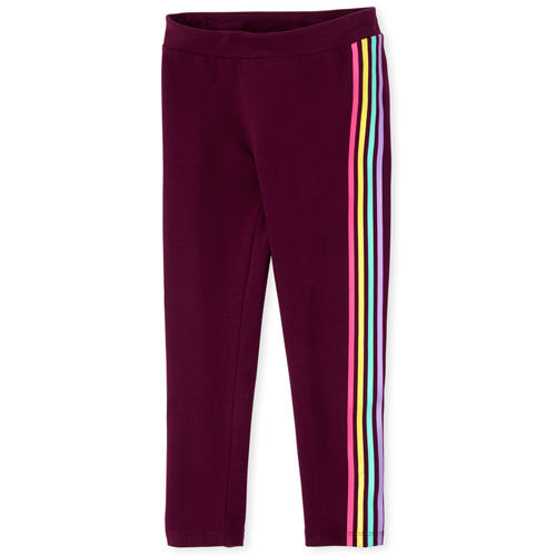 

Girls Active Rainbow Side Stripe Leggings - Purple - The Children's Place