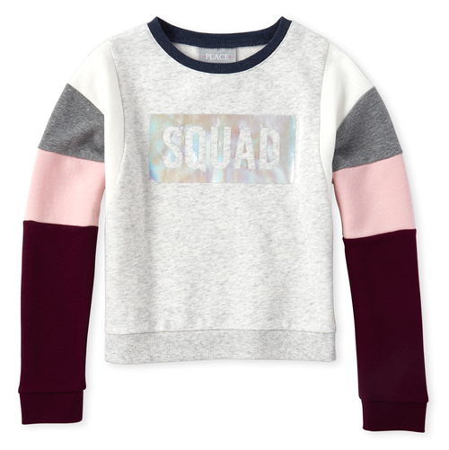 

Girls Active Squad Fleece Sweatshirt - Multi - The Children's Place