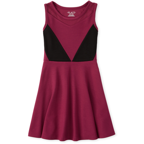 

Girls Colorblock Ponte Knit Dress - Pink - The Children's Place