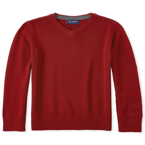 

Boys Boys Matching V-Neck Sweater - Red - The Children's Place