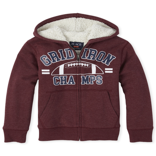 

Boys Boys Sport Sherpa Fleece Zip Up Hoodie - Red - The Children's Place
