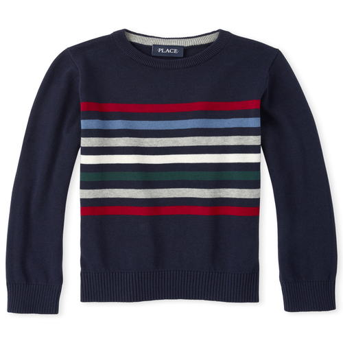 

Boys Boys Striped Matching Sweater - Blue - The Children's Place