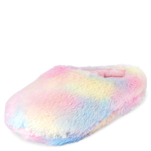 

Girls Rainbow Tie Dye Faux Fur Slippers - Multi - The Children's Place