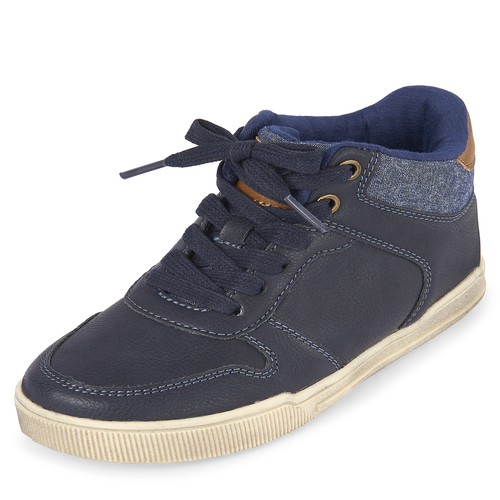 

s Boys Lace Up Chambray Sneakers - Blue - The Children's Place