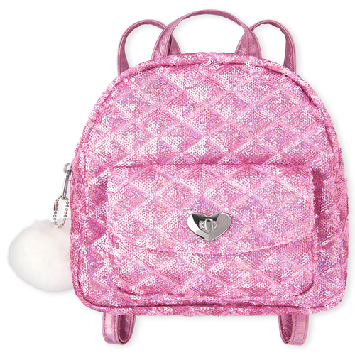 

Girls Sequin Quilted Mini Backpack - Pink - The Children's Place