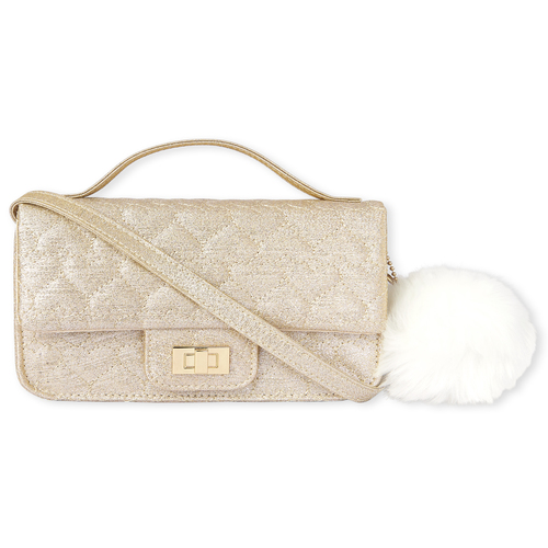 

Girls Glitter Heart Quilted Bag - Metallic - The Children's Place