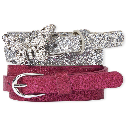 

Girls Glitter Butterfly Belt 2-Pack - Multi - The Children's Place