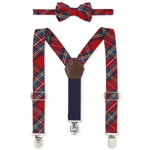 

s Toddler And Boys Very Merry Bow Tie And Suspenders Set - Red - The Children's Place