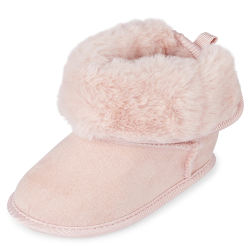 

Newborn Baby Faux Fur Booties - Pink - The Children's Place