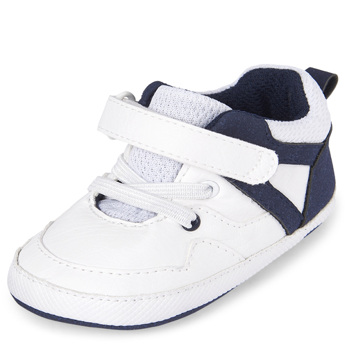 

Newborn Baby Boys Hi Top Sneakers - White - The Children's Place