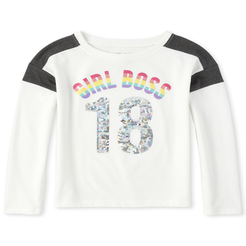 

Girls Active Foil Rainbow Top - White - The Children's Place