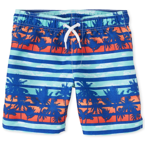 

s Boys Palm Tree Swim Trunks - Blue - The Children's Place