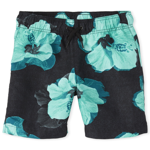 

s Boys Floral Swim Trunks - Blue - The Children's Place