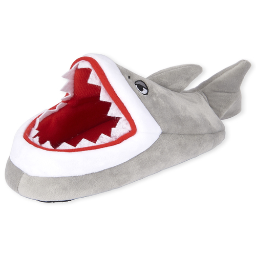 

s Boys Shark Faux Fur Slippers - Gray - The Children's Place