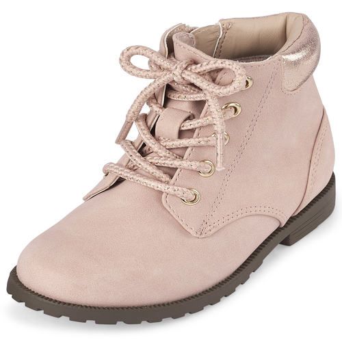 

Baby Girls Toddler Lace Up Boots - Pink - The Children's Place