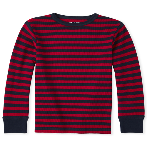 

Boys Boys Striped Thermal Top - Red - The Children's Place