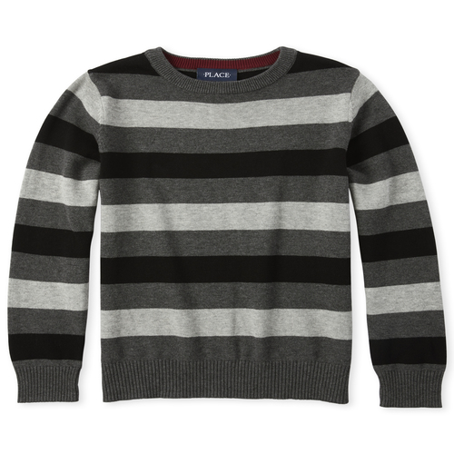 

Boys Boys Striped Matching Sweater - Gray - The Children's Place