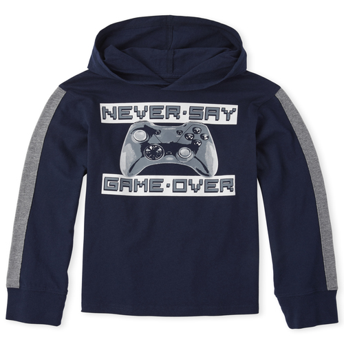 

s Boys Graphic Hoodie Top - Blue - The Children's Place