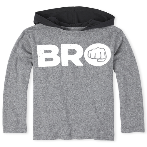 

Boys Boys Graphic Marled Hoodie Top - Gray - The Children's Place