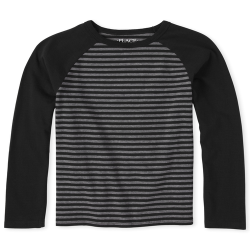 

s Boys Striped Top - Black - The Children's Place
