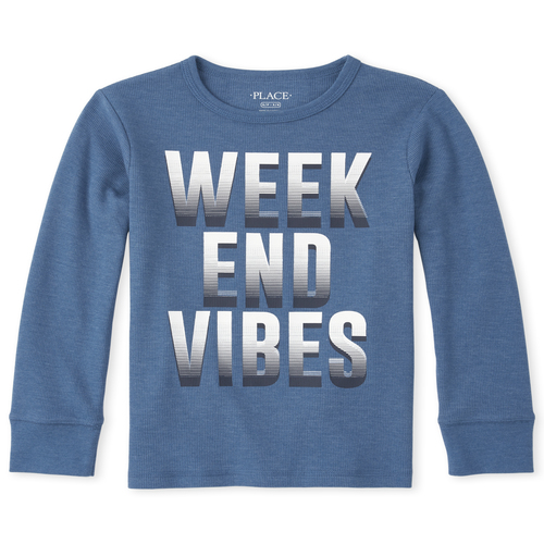 

Boys Boys Graphic Thermal Top - Blue - The Children's Place