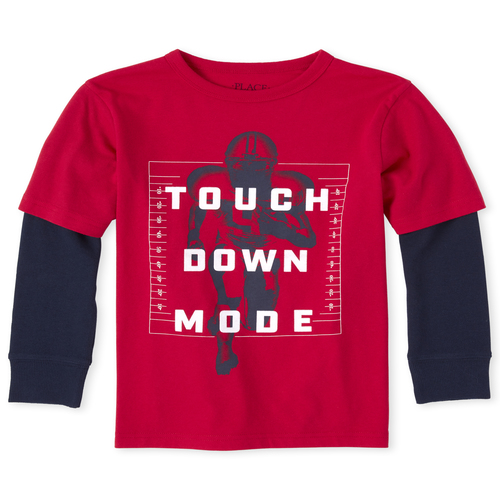 

Boys Boys Flocked 2 In 1 Top - Red - The Children's Place