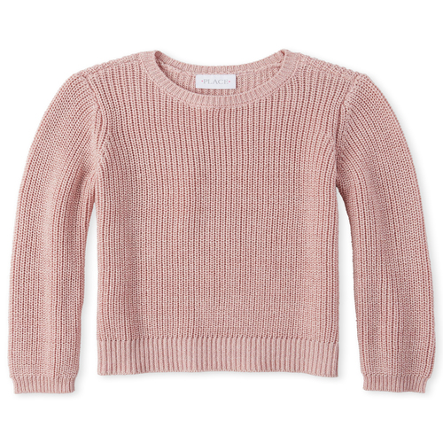

Girls Metallic Sweater - Pink - The Children's Place