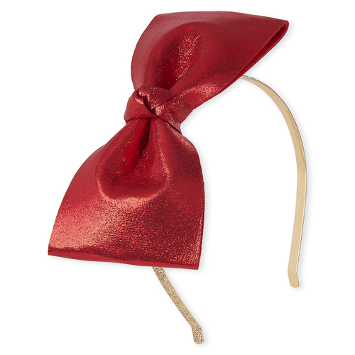 

Baby Girls And Toddler Glitter Bow Metal Headband - Red - The Children's Place