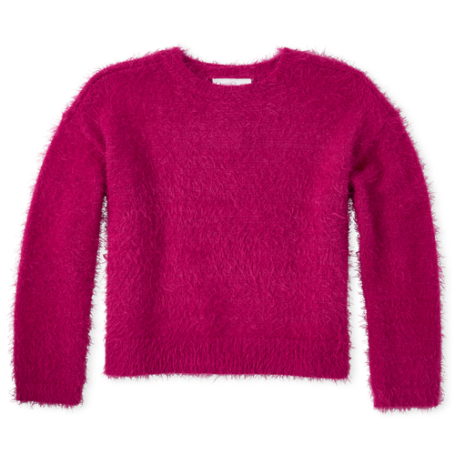 

Girls Glitter Eyelash Sweater - Pink - The Children's Place