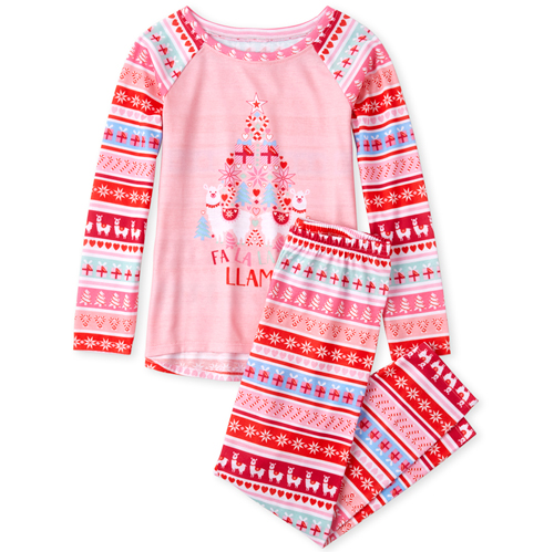 

s Festive Llama Pajamas - Pink - The Children's Place