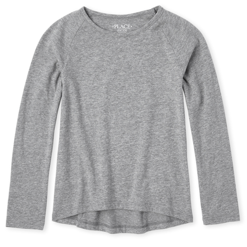 

Girls Basic Layering Tee - Gray T-Shirt - The Children's Place