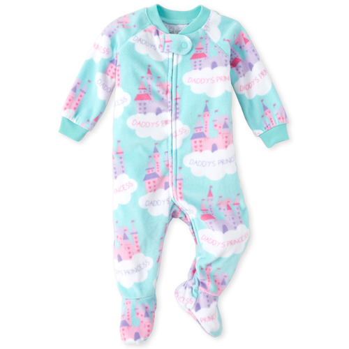 

s Baby And Toddler Daddy's Princess Fleece One Piece Pajamas - Blue - The Children's Place