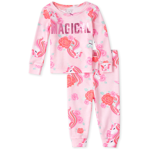 

s Baby And Toddler Magical Unicorn Matching Snug Fit Cotton Pajamas - Pink - The Children's Place