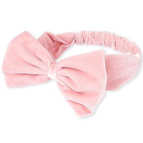 

Newborn Baby Bow Velvet Headwrap - Pink - The Children's Place